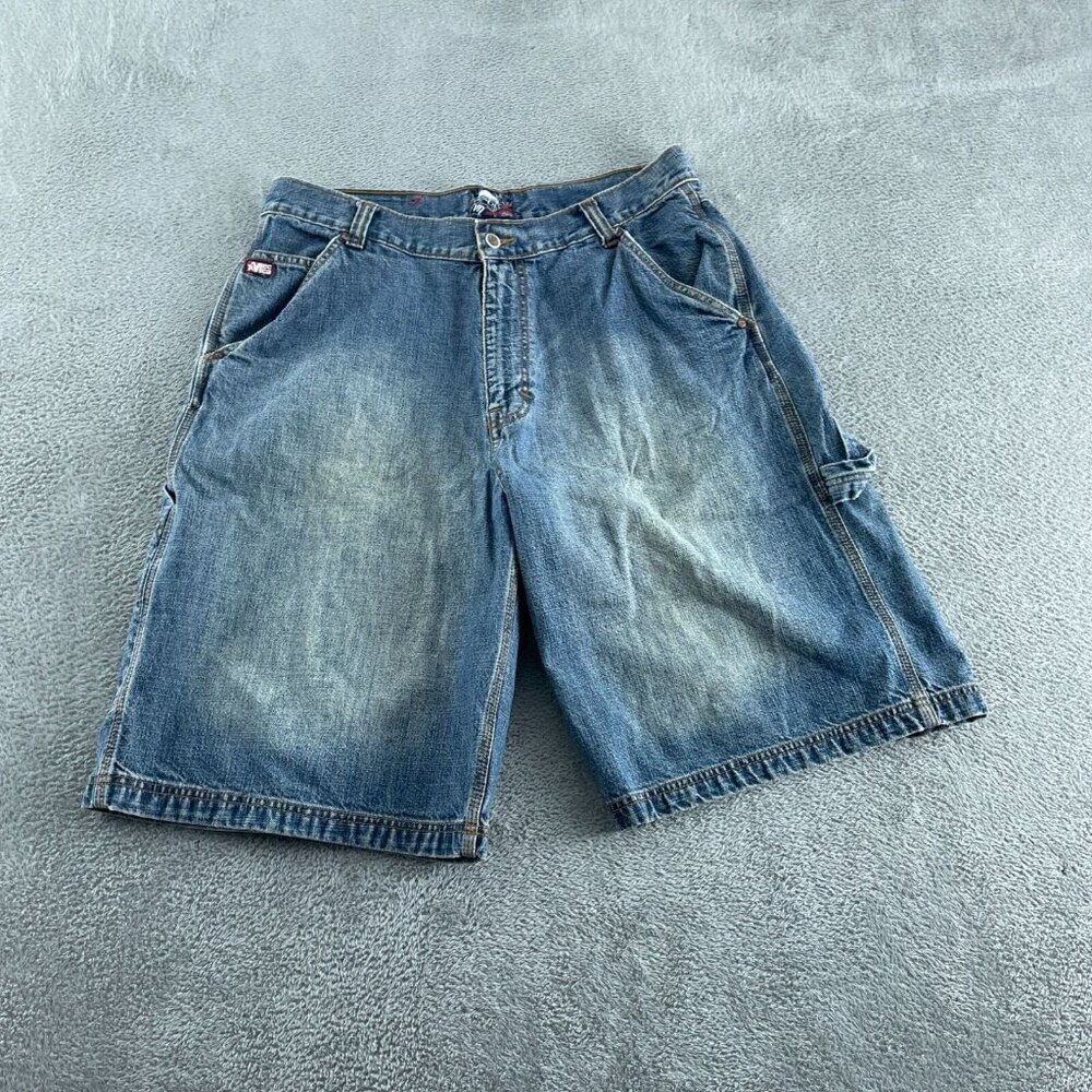 Y2K Mecca USA Mens Denim Carpenter Shorts Size 34 Blue 100% Cotton 0784